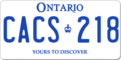 ON license plate CACS218