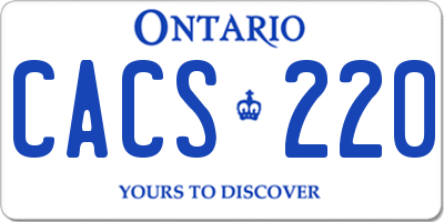 ON license plate CACS220