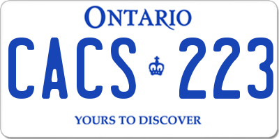 ON license plate CACS223