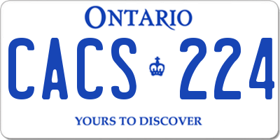 ON license plate CACS224