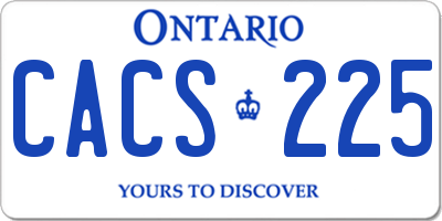 ON license plate CACS225