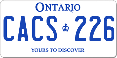 ON license plate CACS226