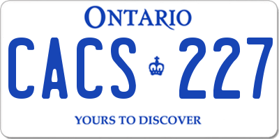 ON license plate CACS227