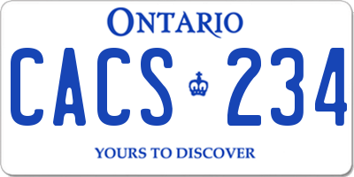 ON license plate CACS234