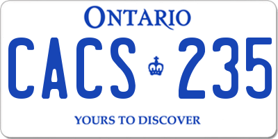 ON license plate CACS235