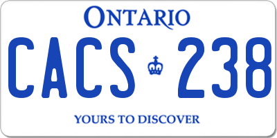 ON license plate CACS238