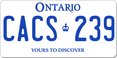 ON license plate CACS239