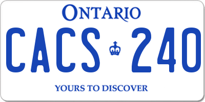 ON license plate CACS240