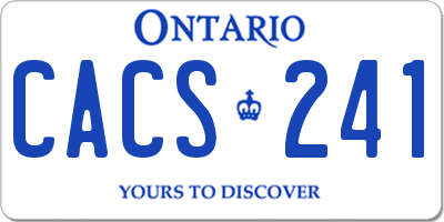 ON license plate CACS241