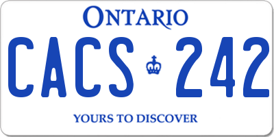 ON license plate CACS242