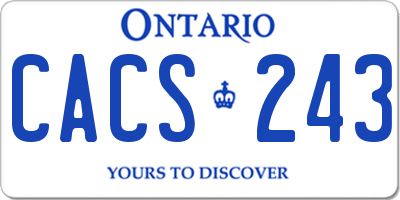 ON license plate CACS243