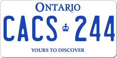 ON license plate CACS244