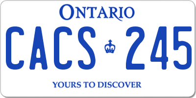 ON license plate CACS245