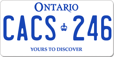 ON license plate CACS246