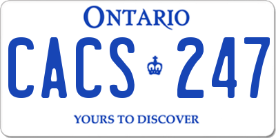 ON license plate CACS247