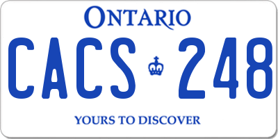 ON license plate CACS248