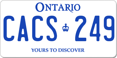 ON license plate CACS249