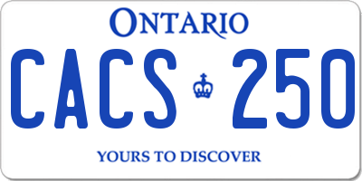 ON license plate CACS250