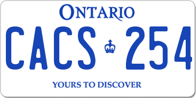 ON license plate CACS254