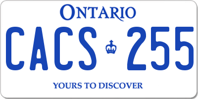 ON license plate CACS255