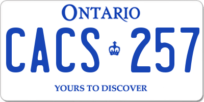 ON license plate CACS257