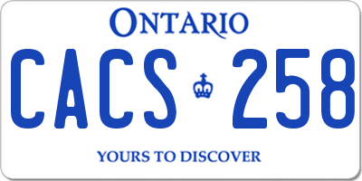 ON license plate CACS258