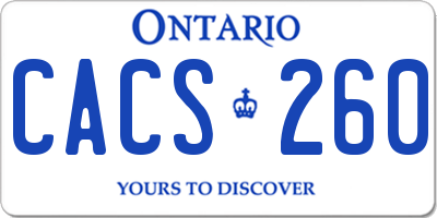 ON license plate CACS260