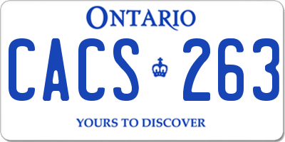 ON license plate CACS263