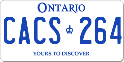 ON license plate CACS264