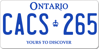 ON license plate CACS265