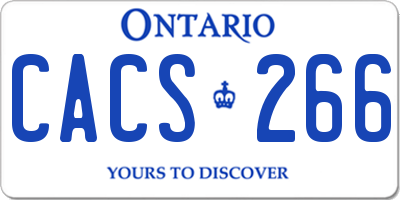 ON license plate CACS266