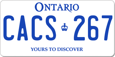 ON license plate CACS267