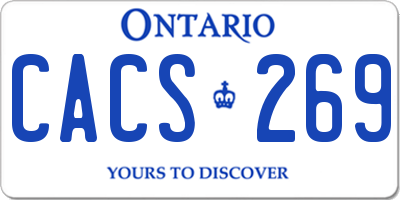 ON license plate CACS269