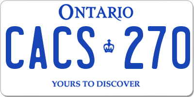 ON license plate CACS270