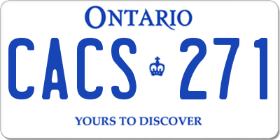 ON license plate CACS271