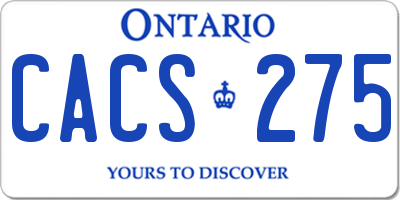 ON license plate CACS275