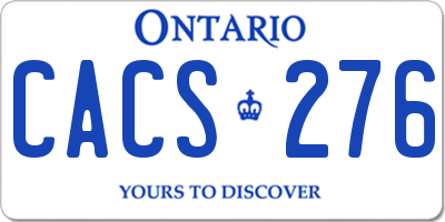 ON license plate CACS276