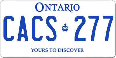 ON license plate CACS277