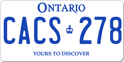 ON license plate CACS278