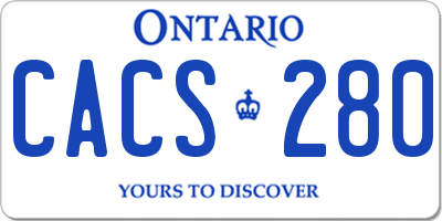 ON license plate CACS280