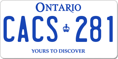 ON license plate CACS281