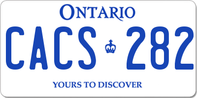 ON license plate CACS282