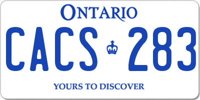 ON license plate CACS283