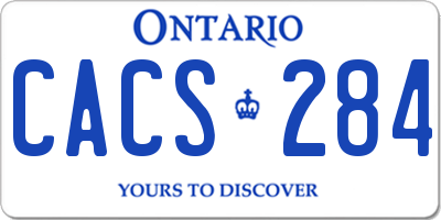 ON license plate CACS284