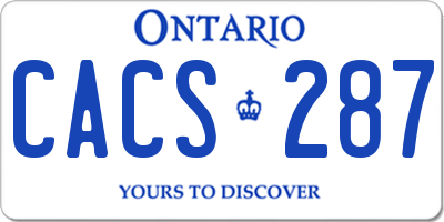 ON license plate CACS287