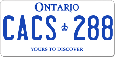 ON license plate CACS288