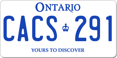 ON license plate CACS291