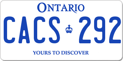 ON license plate CACS292