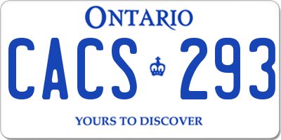 ON license plate CACS293