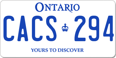 ON license plate CACS294